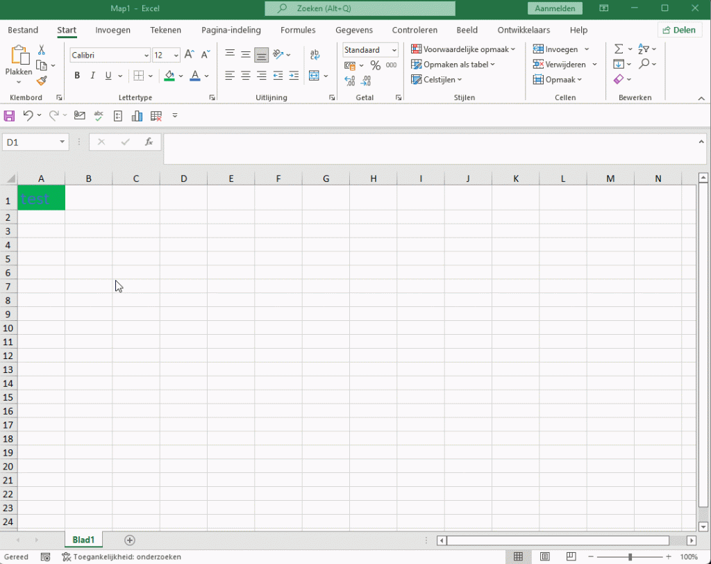 Standaard lettertype van Excel-bestand instellen.