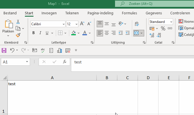 Voorbeeld van tekst uitlijning in Excel